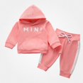 thumbnail image 2 of Crunowin Boys And Girls Cotton Outfit Sets Soft Stretchy Fleece Hoodie and Pants Fall Casual Comfort Wear Pink Size 2T, 2 of 9