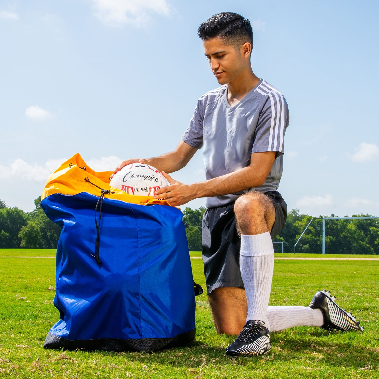 Champion Sports Multi-Sport Duffle Bag, Blue and Gold