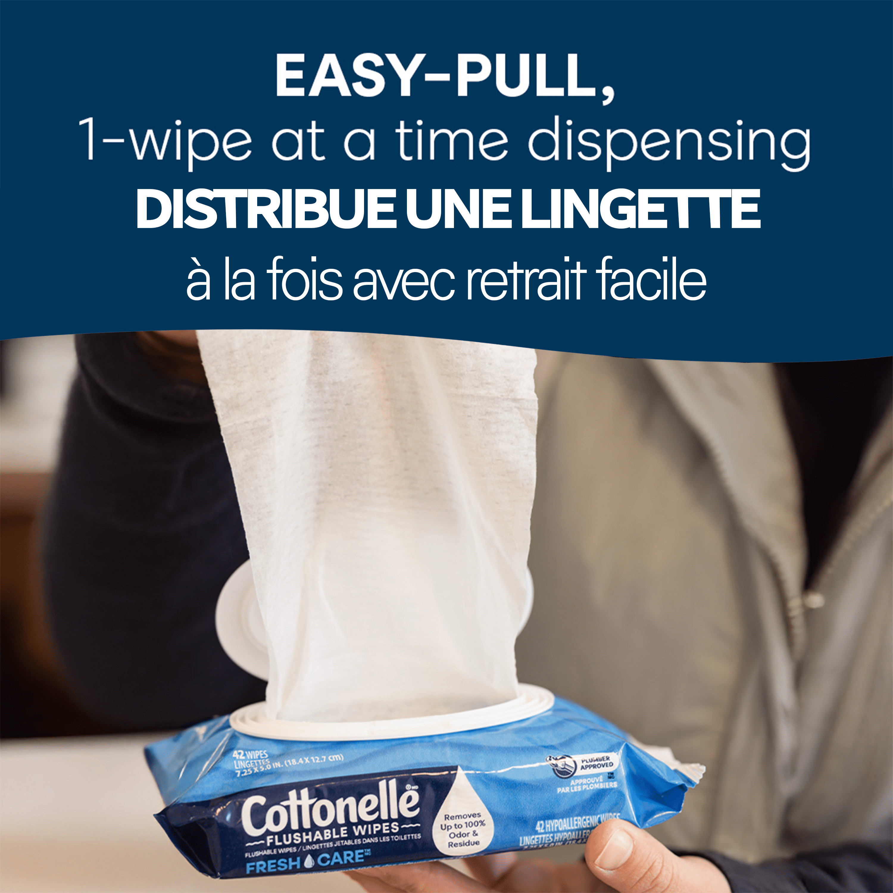 Cottonelle Fresh Care Flushable Wet Wipes, 8 Flip-Top Packs, 336 Wipes