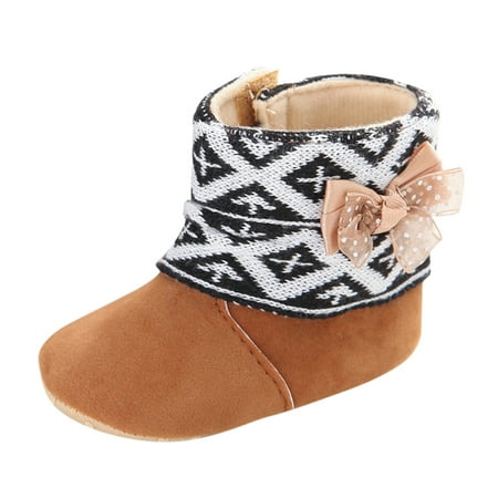 

Toddler Girl Shoes Size 12=2 Snowflake Print Boys Soft Booties Snow Boots Warming Kids Sneakers Brown