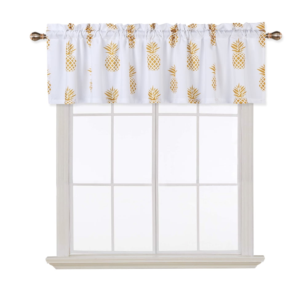 CAROMIO Pineapple Print Small Valances for Bathroom Cafe Kitchen
