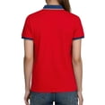 thumbnail image 4 of Babysbule Women's Contrast Trim Short Sleeve Polo Shirt, Stretchy Nylon Spandex Lapel Collar Top, Casual Workwear for Daily Office Outdoor Activities and Weekend Wear, 4 of 6