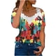 thumbnail image 1 of Blusa informal de manga corta con cuello en V y encaje con hombros descubiertos para mujer OAVQHLG3B Store  lin121212, 1 of 5