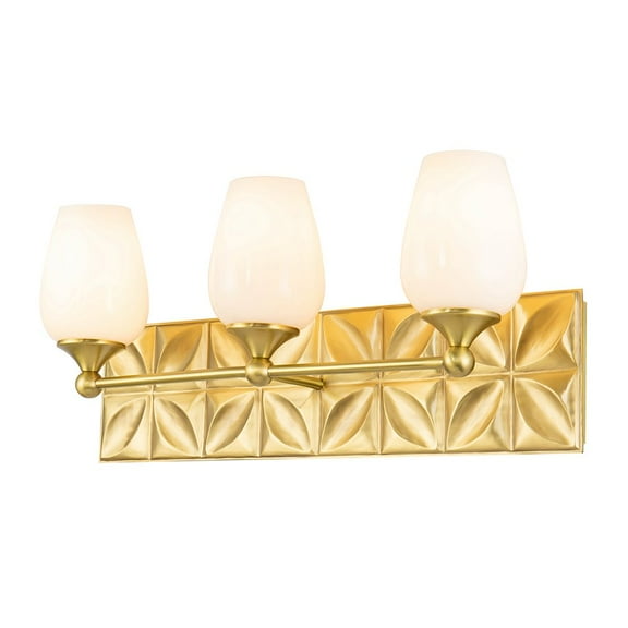 Lucas McKearn Epsilon 3-light Metal Bath Vanity Light in Aged Brass