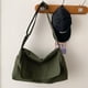 thumbnail image 5 of Bolsas De Mensajero Bolsa bandolera de lona para mujer, Bolsa de estudiante con tapa simple a la moda para vacaciones (verde) Hugtrwg Para Estrenar, 5 of 9