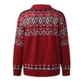 thumbnail image 2 of Pull de Noël pour Femmes Mi-Long Blouse Ample Manches Longues Chaud Imprimé Graphique Tricoté Col Rond Mode Pull-Over Cardigan Doux, 2 of 7