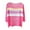 Hot Pink-3/4 sleeve tops for women, variant on Color Block Sweater Tops for Women Trendy 3/4 Sleeve Knitted Blouse Shirt Casual Loose Crew Neck Pullover