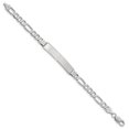 thumbnail image 2 of 14K White Gold bracelet ID Figaro 8 in 7.5 mm 6 WG Link, 2 of 3