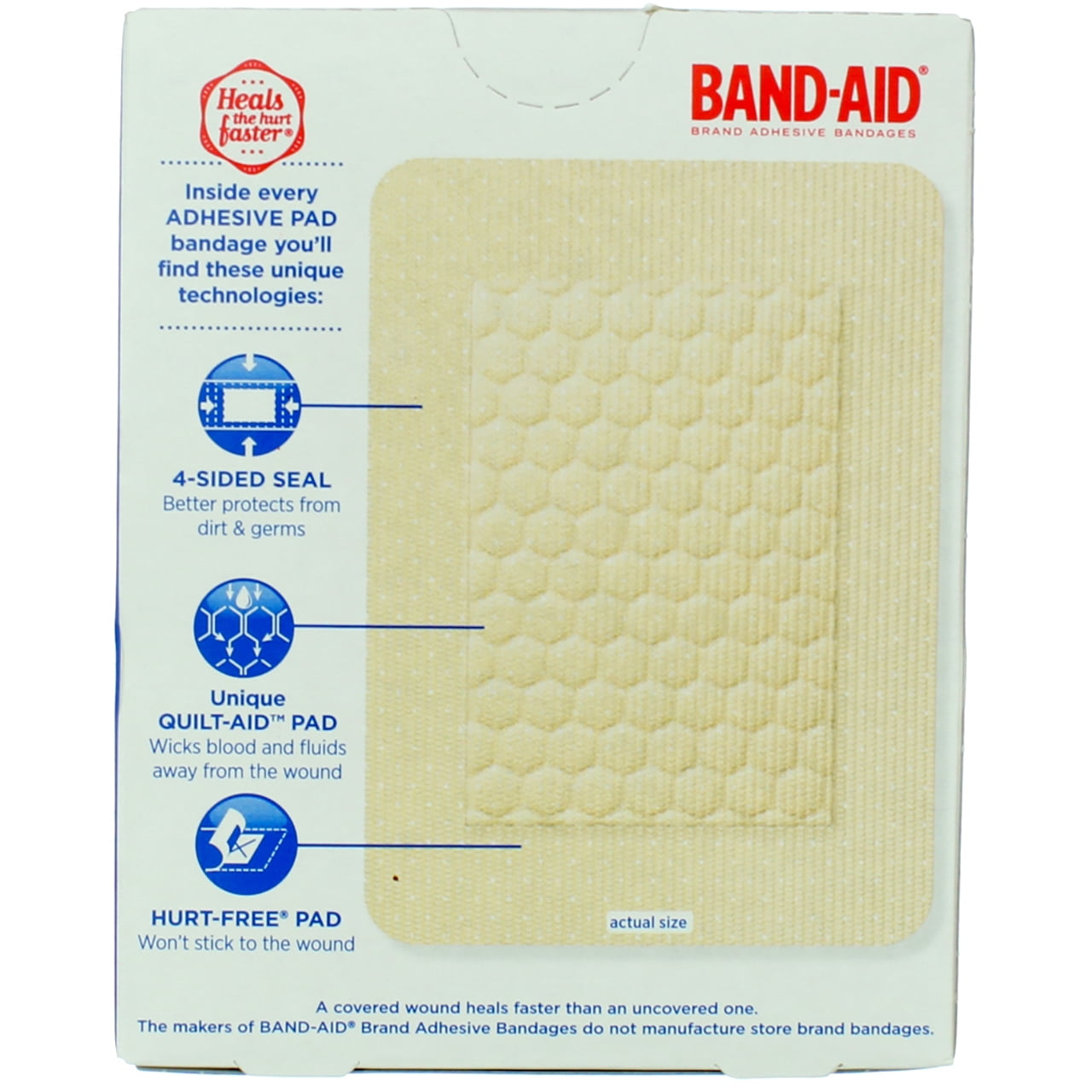 Band-Aid Brand Tru-Stay Adhesive Pads, Large Sterile Bandages, 10 ct (Pack of 4)