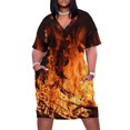 thumbnail image 1 of Llamas de fuego en la fogata nocturna Vestido holgado con bolsillos Vestidos casuales Vestidos elegantes para mujer Vestido de noche para mujer, 1 of 7