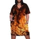 thumbnail image 1 of Llamas de fuego en la fogata nocturna Vestido holgado con bolsillos Vestidos casuales Vestidos elegantes para mujer Vestido de noche para mujer, 1 of 7