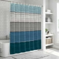 thumbnail image 5 of Blue Ombre Wooden Shower Curtain Set - Standard 72" x 72" Washable Bathtub Curtain with 12 Hooks, Farmhouse Retro Wood Gradient Waterproof Fabric Stall Shower Curtains for Bathroom/Bathtub Décor, 5 of 6