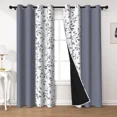 thumbnail image 2 of Lfeey Leaf Print Blackout Curtains, Thermal Insulated Grommet Window Drapes for Bedroom, 52"W x 108"L, 2 Panels, 2 of 7
