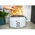 thumbnail image 3 of Culinary Chef Retro 2-Slice Toaster, 900W Stainless Steel with Adjustable Browning, Crumb Tray, and Reheat/Defrost Function - White, 3 of 10