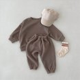 thumbnail image 2 of TOWED22 Infant Baby Girl Fall Winter Clothing Outfits Long Sleeve Graphic Tee and High Waist Pants Cute Print Clothes 2 Piece Set(Coffee,6-12 M), 2 of 4