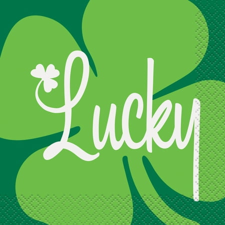 Lucky" St. Patrick’s Day Paper Cocktail Napkins, 5in, 16ct
