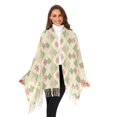 thumbnail image 3 of FORMRS Womens Scarf Winter Soft Long Big Warm Shawls Wrap Tassel Scarves, Pastel Green Geometric, 3 of 9