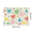 thumbnail image 4 of Plyzle Valentine's Day Love Hearts Placemats,11.8x9.4 Inch Seasonal Anniversary Holiday Table Mats for Party Kitchen Dining Decoration,1 Pcs Table Placemat, 4 of 4