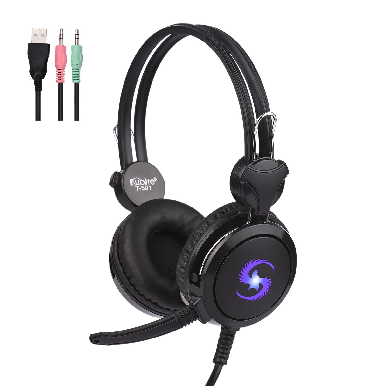 KUBITE T591 Gaming Headset with Mic Over Ear Headphones Computer Headsets Noise Cancelling