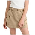 thumbnail image 2 of Edvintorg Kids Clothes Girls Fashion Solid Color Elastic Waisted Cargo Skirt Summer Casual Work Mini Skirt with Pockets, 2 of 6