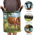 thumbnail image 3 of 50L Extra Large Popup Hamper Collapsible Laundry Basket With Zippered Lid 15.7x18.5in The Mother Cow and Her Calf, 3 of 7