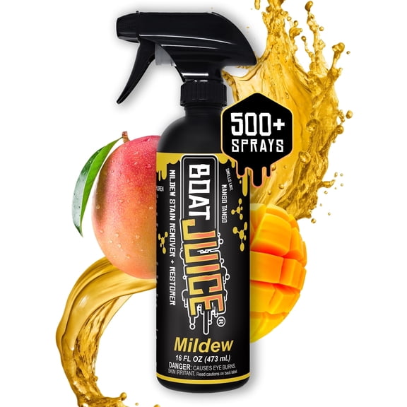 Boat Juice Mildew Stain Remover – Boat Cleaner for Tough Stains – Mango Tango Scent, 16oz