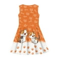 thumbnail image 4 of Yuyamidu Cat Sleeveless Summer Dress for Girls Lovely A Line Princess Dresses Cat Paw Midi Dress Outdoor Play Tour Twirly Skater Dress for Teens Kids 15-16T, Orange, 4 of 6