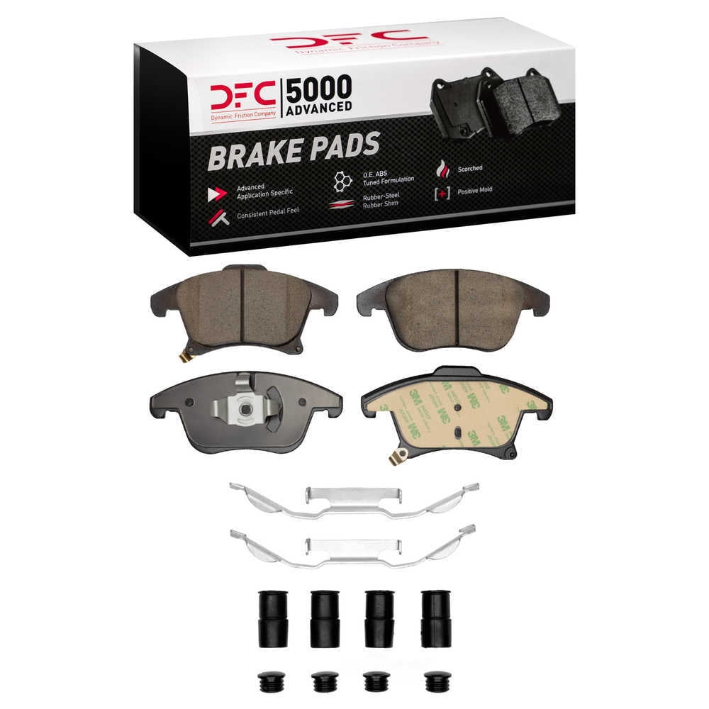 Dynamic Friction Company 1551-1653-01 DFC 5000 Advanced Brake Pads - Ceramic and Hardware Kit - OE