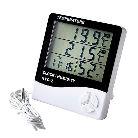 Mistaha Thermometer Hygrometer with Clock Digital Humidity Temperature Gauge Temp. Monitor