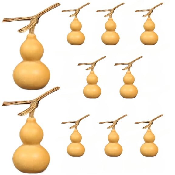 10Pcs Natural Gourd Ornament Adornment, 4-7cm Chinese Natural Gourds DIY Crafts for Home Office Desktop Decoration, Gifts