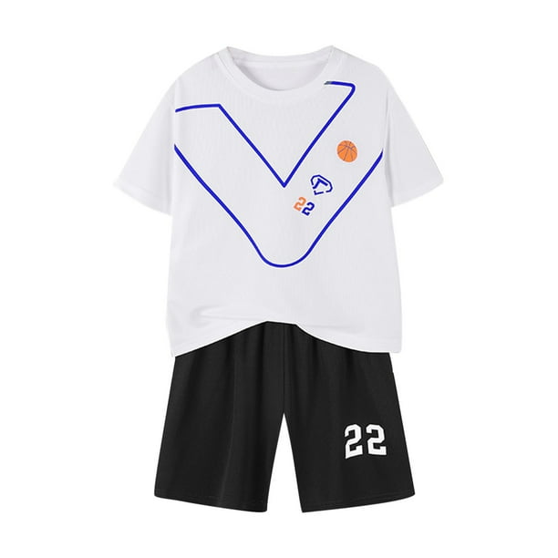 Odeerbi 3-14 Años Niños Trajes de Verano de Atletismo de Secado Rápido Deportes Correr Tops Pantalones Cortos Conjunto de Manga Corta Cuello Redondo Pantalones Cortos Traje