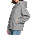 thumbnail image 5 of XRoczxe Women Classic Cropped Hooded Pullover Sweatshirt Drawstring Hood With Kangaroo Pocket Wrinkle Resistant Soft Casual Basic Top Assorted Solid Colors, 5 of 5
