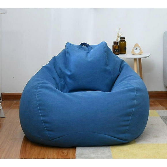 The color is as shown in the main picture 100*120cm Lazy Classic Bean Bag Chair Sofa Covers without Filler Linen Cloth Lounger Seat Bean Bag Pouf Puff Couch Tatami Living Room