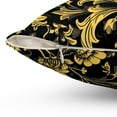 thumbnail image 3 of Jacobean Pillow Cover With Pillow Insert, Black and Yellow Pattern, 3 of 3