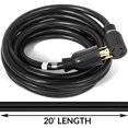 thumbnail image 2 of VEVOR 30A 20ft Generator Extension Cord with Twist Lock Connector,Black, 2 of 9