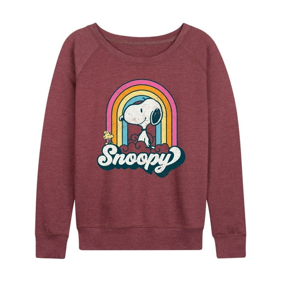 Peanuts - Snoopy Rainbow Clouds - Women's Lightweight French Terry Long Sleeve Shirt