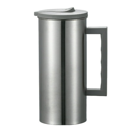 

Stainless Steel Cold Water Kettle 1.6L Household Kettle Restaurant Beverage Kettle Milk Kettle Large Capacity Convenient Straight Tube Kettle with Lid