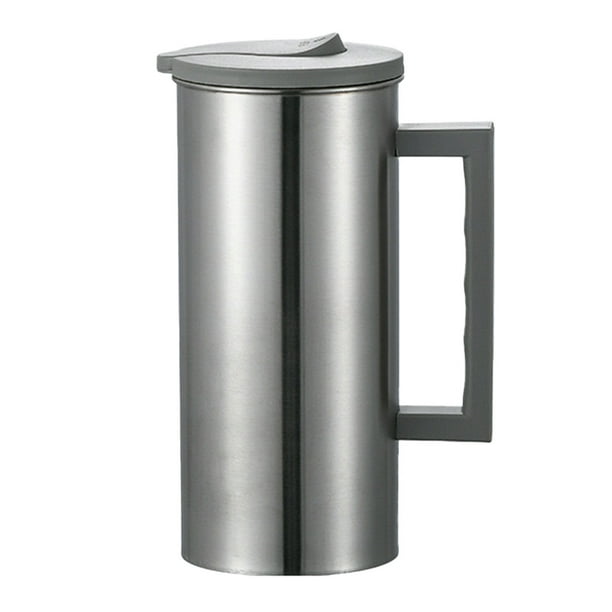 Tazas de Acero Inoxidable Hervidor de Agua Fría de Acero Inoxidable 1.6L Hervidor Doméstico, Hervidor de Bebidas de Restaurante, Hervidor de Leche, Gran Capacidad, Hervidor de Tubo Recto Conveniente C