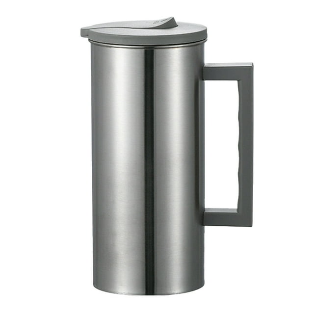 Stainless Steel Cold Water Kettle With Lid 1.8 L Capacity Straight Tube Design For Beverage Service And Iced Tea Storage