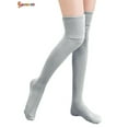 thumbnail image 2 of Spencer Womens Thigh High Socks Extra Long Knit Warm Winter Over The Knee Long Boot Stockings - Grey, 2 of 8