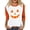 Ginger01, variant on Pumpkin Face Graphic 3/4 Sleeve Tops for Women Crew Neck Halloween Party T Shirts Ghost Tee Spooky Horror Print Top Saffron M