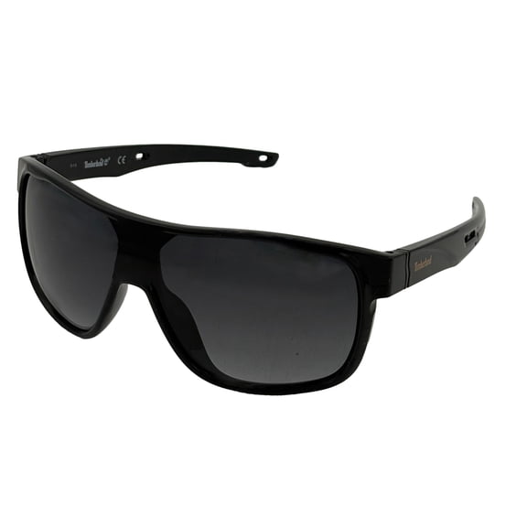 Timberland Sunglass Mens Black Plastic Rectangle Shield, Gradient Lens TB7192 1B