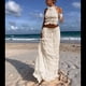 thumbnail image 4 of Conjunto de Dos Piezas de Falda Larga para Mujer, con Cuello Halter, Espalda Descubierta y Falda Larga para Salir en la Playa. Conjunto de Dos Piezas. XXL, 4 of 7