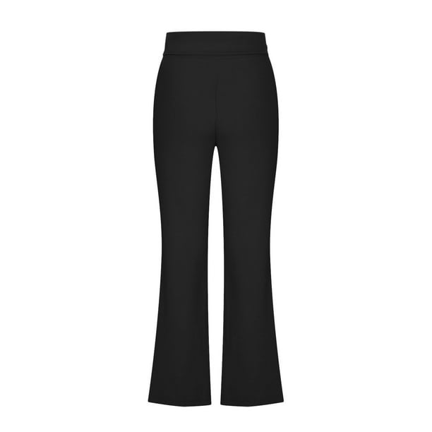 Lolmot Womens Slim Fit Flare Solid High Waist Wide Leg Pants Workout Out  Leggings Casual Trousers Yoga Gym Pants