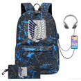 thumbnail image 4 of Mochila Attack on Titan para mujer y hombre, suave, 2 piezas, antibloqueo, mochila escolar, portátil, impermeable, capacidad de viaje, mochilas, 4 of 5