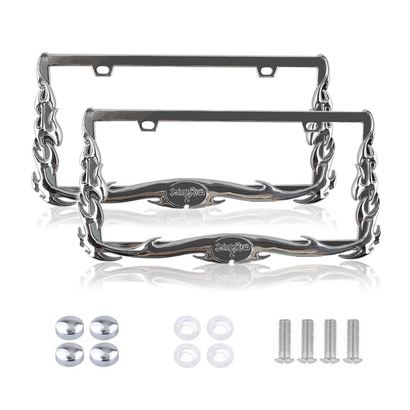 KINGWOLF Car License Plate Frame-Flame 2Pack