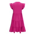 thumbnail image 6 of SEMPAI Spring Savings Summer Dresses Sun Dresses Sleeveless V-Neck Solid Mid-Length Summerdresses For Women 2025 Casual for Hanukkah Women Dresses Up to 60% Off, 6 of 7