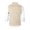 thumbnail image 5 of Mens Jacquard Suit Vests Lapel Paisley Floral Double Breasted Waistcoat with Hanging Chain Business Wedding Party Dress Vest Yellow, 5 of 7