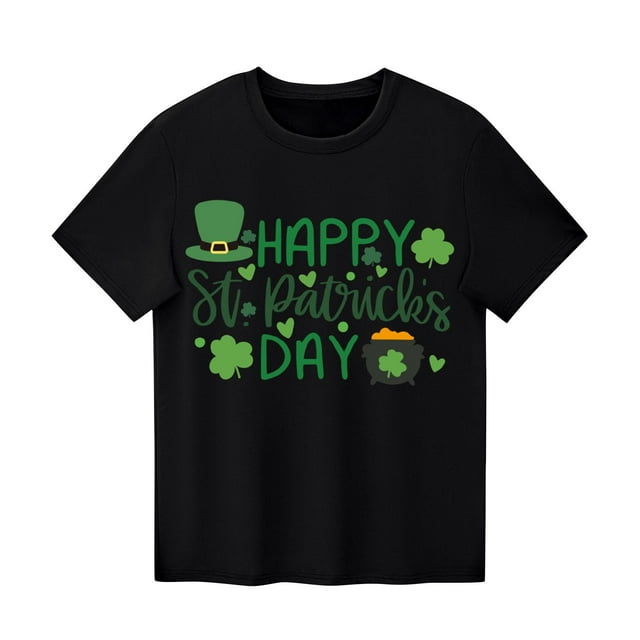FAIWAD T-Shirt Fête de la Saint-Patrick Filles Garçons Graphique Trèfle Col Rond Léger Chandail Confortable Hauts Athlétiques