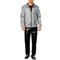 thumbnail image 2 of INSPIRE CHIC Holographic Jacket for Men's Metallic Long Sleeve Stand Collar Party Disco Shiny Jackets 2XL Silver, 2 of 5